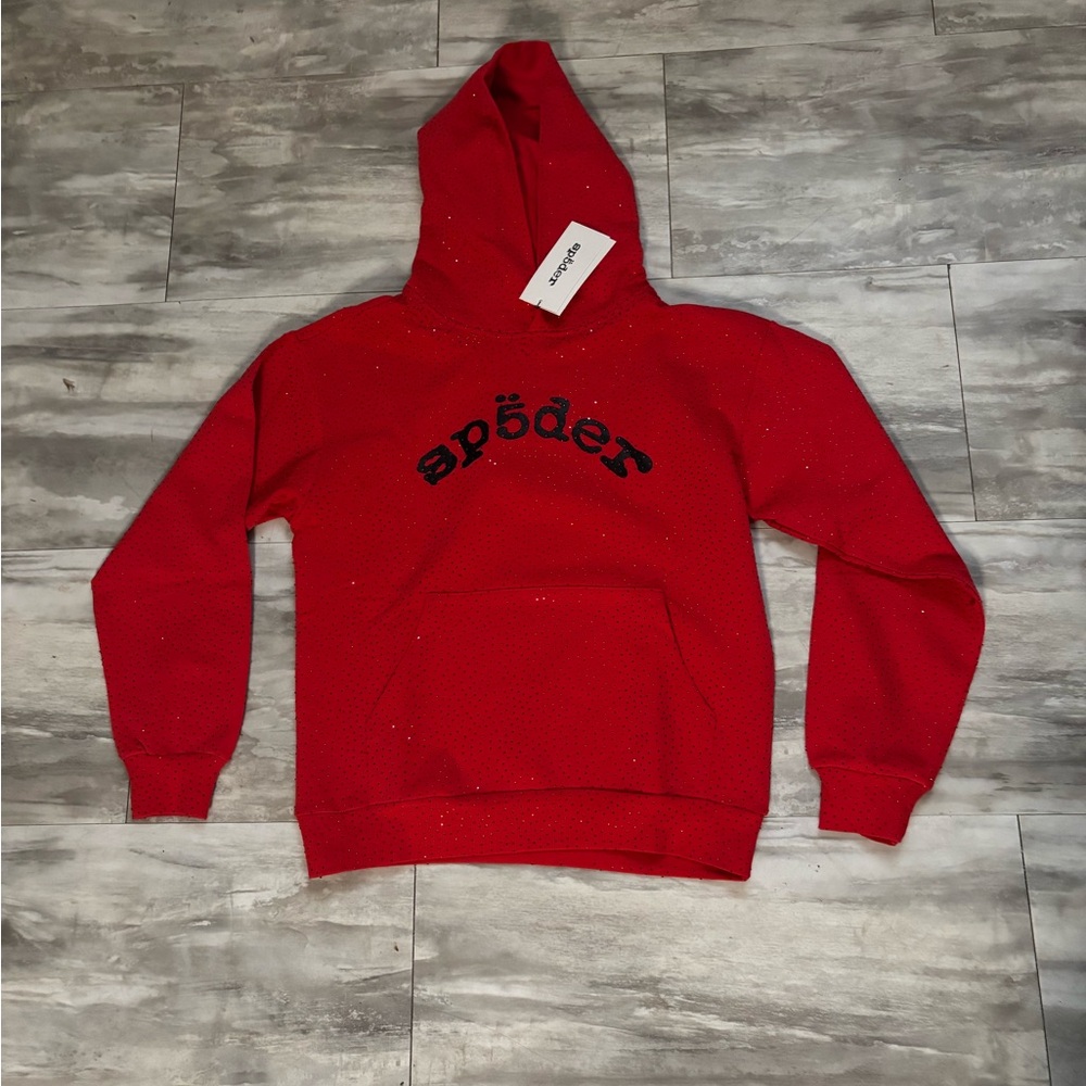 Vvs spider Red Hoodie with Black Accents
